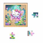 Puzzle din lemn, Hello Kitty, 16 piese, Multicolor, 17x17 cm, PDUV023 - imagine 2