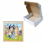 Puzzle din lemn, Bluey, 16 piese, Multicolor, 17x17 cm, PDUV024 - imagine 3