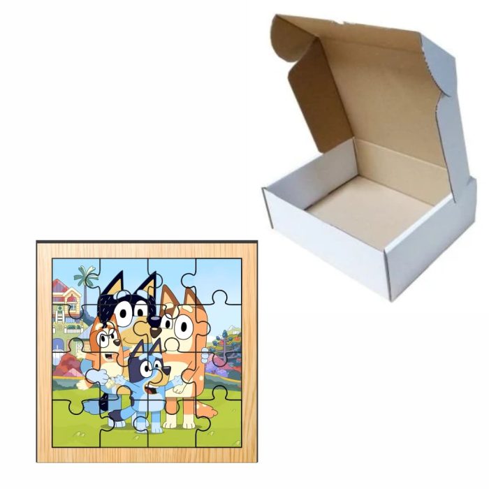 Puzzle din lemn, Bluey, 16 piese, Multicolor, 17x17 cm, PDUV024 - imagine 3