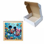 Puzzle din lemn, Minnie Mouse, Mickey Mouse, 16 piese, Multicolor, 17x17 cm, PDUV026 - imagine 3