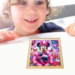 Puzzle din lemn, Minnie Mouse, 16 piese, Multicolor, 17x17 cm, PDUV029 - imagine 4