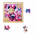 Puzzle din lemn, Minnie Mouse, 16 piese, Multicolor, 17x17 cm, PDUV029 - imagine 2