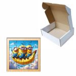Puzzle din lemn, Minioni, 16 piese, Multicolor, 17x17 cm, PDUV035 - imagine 3