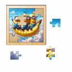 Puzzle din lemn, Minioni, 16 piese, Multicolor, 17x17 cm, PDUV035 - imagine 2