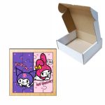 Puzzle din lemn, Kuromi, My Melody, 16 piese, Multicolor, 17x17 cm, PDUV044 - imagine 3