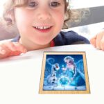 Puzzle din lemn, Frozen, Olaf, 16 piese, Multicolor, 17x17 cm, PDUV047 - imagine 4