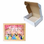 Puzzle din lemn, Printese, 9 piese, Multicolor, 15x12 cm, PDUV051 - imagine 3