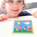 Puzzle din lemn, Peppa Pig, 9 piese, Multicolor, 15x12 cm, PDUV054 - imagine 3