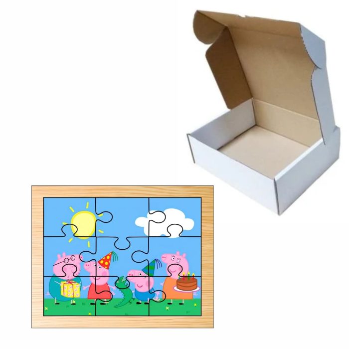 Puzzle din lemn, Peppa Pig, 9 piese, Multicolor, 15x12 cm, PDUV054 - imagine 4