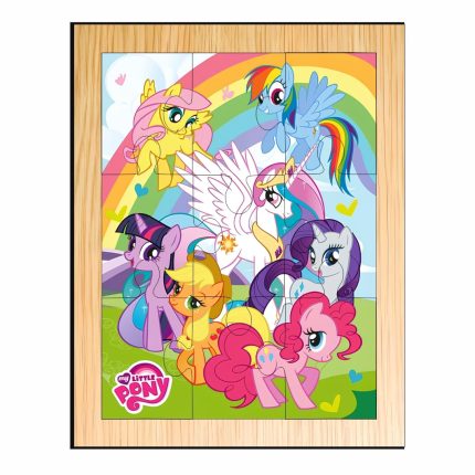 Puzzle din lemn, My Little Pony, 9 piese, Multicolor, 15x12 cm, PDUV056