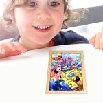 Puzzle din lemn, SpongeBob, 9 piese, Multicolor, 15x12 cm, PDUV057 - imagine 4