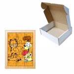Puzzle din lemn, Garfield, 9 piese, Multicolor, 15x12 cm, PDUV061 - imagine 3