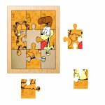 Puzzle din lemn, Garfield, 9 piese, Multicolor, 15x12 cm, PDUV061 - imagine 2