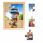 Puzzle din lemn, Patrula Catelusilor, 9 piese, Multicolor, 15x12 cm, PDUV065 - imagine 2