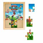 Puzzle din lemn, Patrula Catelusilor, 9 piese, Multicolor, 15x12 cm, PDUV066 - imagine 2