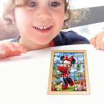 Puzzle din lemn, Minnie Mouse, 9 piese, Multicolor, 15x12 cm, PDUV068 - imagine 4