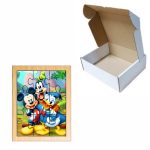 Puzzle din lemn, Mickey Mouse, 9 piese, Multicolor, 15x12 cm, PDUV069 - imagine 3