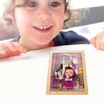 Puzzle din lemn, Masha si Ursul, 9 piese, Multicolor, 15x12 cm, PDUV072 - imagine 4