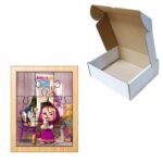 Puzzle din lemn, Masha si Ursul, 9 piese, Multicolor, 15x12 cm, PDUV072 - imagine 3