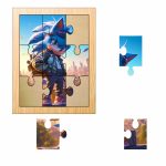 Puzzle din lemn, Sonic, 9 piese, Multicolor, 15x12 cm, PDUV074 - imagine 2