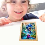 Puzzle din lemn, Sonic, 9 piese, Multicolor, 15x12 cm, PDUV075 - imagine 4