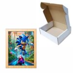 Puzzle din lemn, Sonic, 9 piese, Multicolor, 15x12 cm, PDUV075 - imagine 3