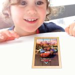 Puzzle din lemn, Cars, 9 piese, Multicolor, 15x12 cm, PDUV077 - imagine 4