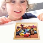 Puzzle din lemn, Cars, 9 piese, Multicolor, 15x12 cm, PDUV078 - imagine 4