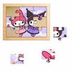 Puzzle din lemn, Kuromi, My Melody, 9 piese, Multicolor, 15x12 cm, PDUV080 - imagine 2
