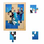 Puzzle din lemn, Elsa, 9 piese, Multicolor, 15x12 cm, PDUV081 - imagine 2