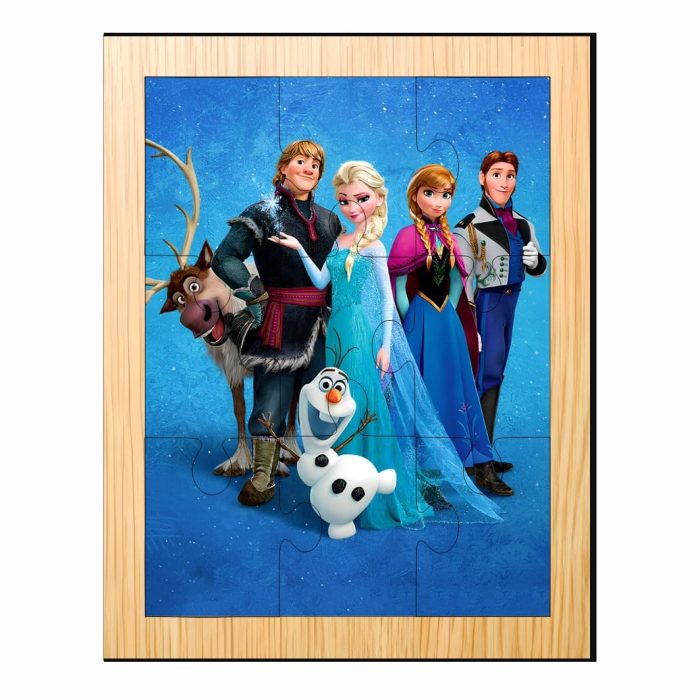 Puzzle din lemn, Elsa, 9 piese, Multicolor, 15x12 cm, PDUV081 - imagine 1