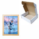Puzzle din lemn, Olaf, 9 piese, Multicolor, 15x12 cm, PDUV082 - imagine 3