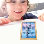 Puzzle din lemn, Olaf, 9 piese, Multicolor, 15x12 cm, PDUV082 - imagine 4