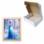 Puzzle din lemn, Elsa, 9 piese, Multicolor, 15x12 cm, PDUV083 - imagine 3