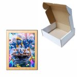 Puzzle din lemn, Strumfi, 9 piese, Multicolor, 15x12 cm, PDUV084 - imagine 3