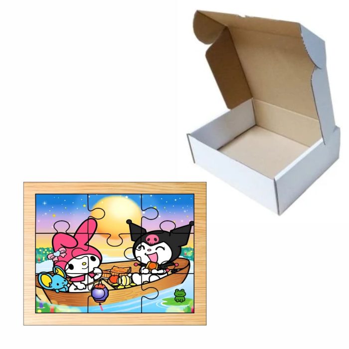 Puzzle din lemn, Kuromi, My Melody, 9 piese, Multicolor, 15x12 cm, PDUV087 - imagine 3