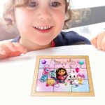 Puzzle din lemn, Gabby's Dollhouse, 9 piese, Multicolor, 15x12 cm, PDUV088 - imagine 4