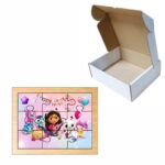 Puzzle din lemn, Gabby's Dollhouse, 9 piese, Multicolor, 15x12 cm, PDUV088 - imagine 3