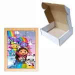 Puzzle din lemn, Gabby's Dollhouse, 9 piese, Multicolor, 15x12 cm, PDUV089 - imagine 3