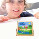 Puzzle din lemn, Peppa Pig, 4 piese, Multicolor, 10x10 cm, PDUV091 - imagine 4