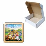 Puzzle din lemn, Patrula Catelusilor, 4 piese, Multicolor, 10x10 cm, PDUV099 - imagine 3