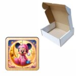 Puzzle din lemn, Minnie Mouse, 4 piese, Multicolor, 10x10 cm, PDUV102 - imagine 3