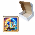 Puzzle din lemn, Sonic, 4 piese, Multicolor, 10x10 cm, PDUV104 - imagine 3