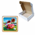 Puzzle din lemn, Cars, 4 piese, Multicolor, 10x10 cm, PDUV107 - imagine 3