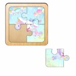 Puzzle din lemn, Cinnamoroll, 4 piese, Multicolor, 10x10 cm, PDUV108 - imagine 2