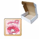 Puzzle din lemn, My Melody, 4 piese, Multicolor, 10x10 cm, PDUV114 - imagine 3