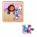Puzzle din lemn, Gabby's Dollhouse, 4 piese, Multicolor, 10x10 cm, PDUV115 - imagine 2