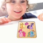 Puzzle din lemn, My Little Pony, Incastru, 4 piese, Multicolor, 12x12 cm, PDUV117 - imagine 4