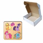 Puzzle din lemn, My Little Pony, Incastru, 4 piese, Multicolor, 12x12 cm, PDUV117 - imagine 3