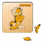 Puzzle din lemn, Garfield, Incastru, 7 piese, Multicolor, 12x12 cm, PDUV120 - imagine 2